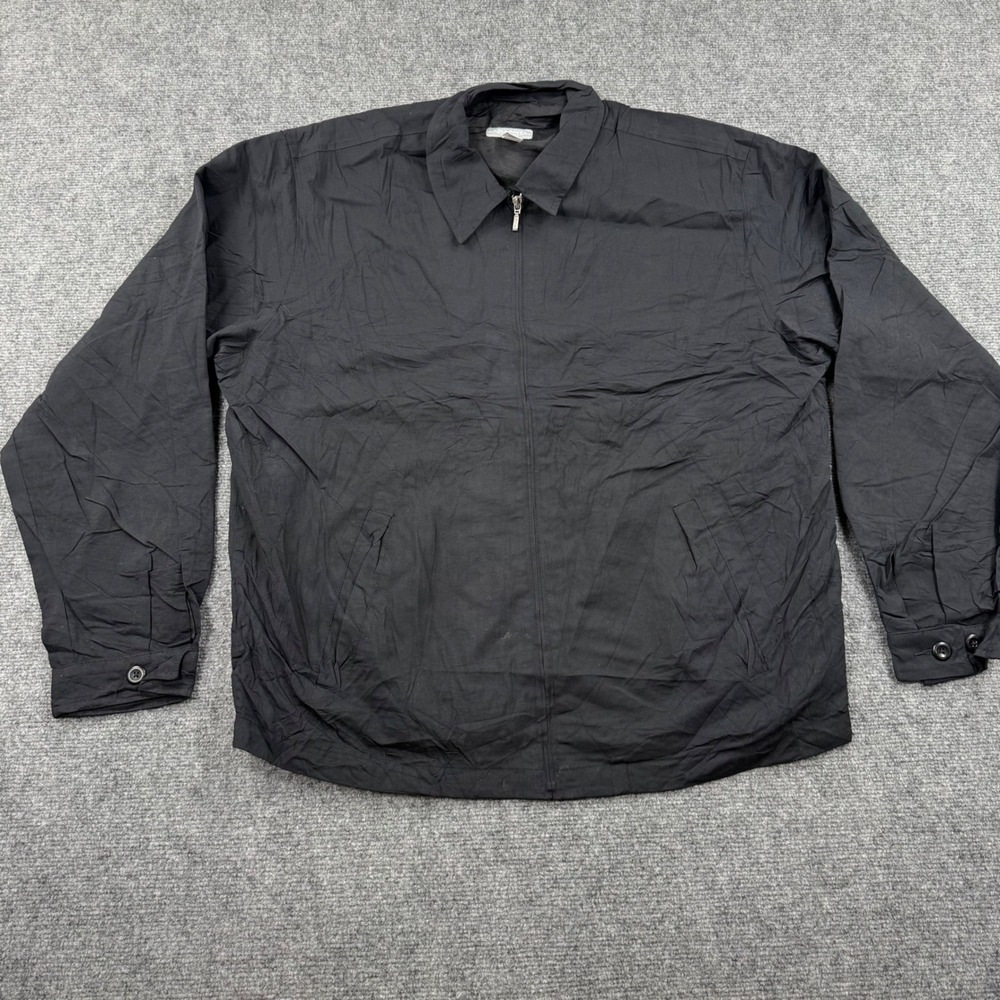 Old Navy Harrington Jacket XL Black Full Zip‎ Nylon Windbreaker Mens